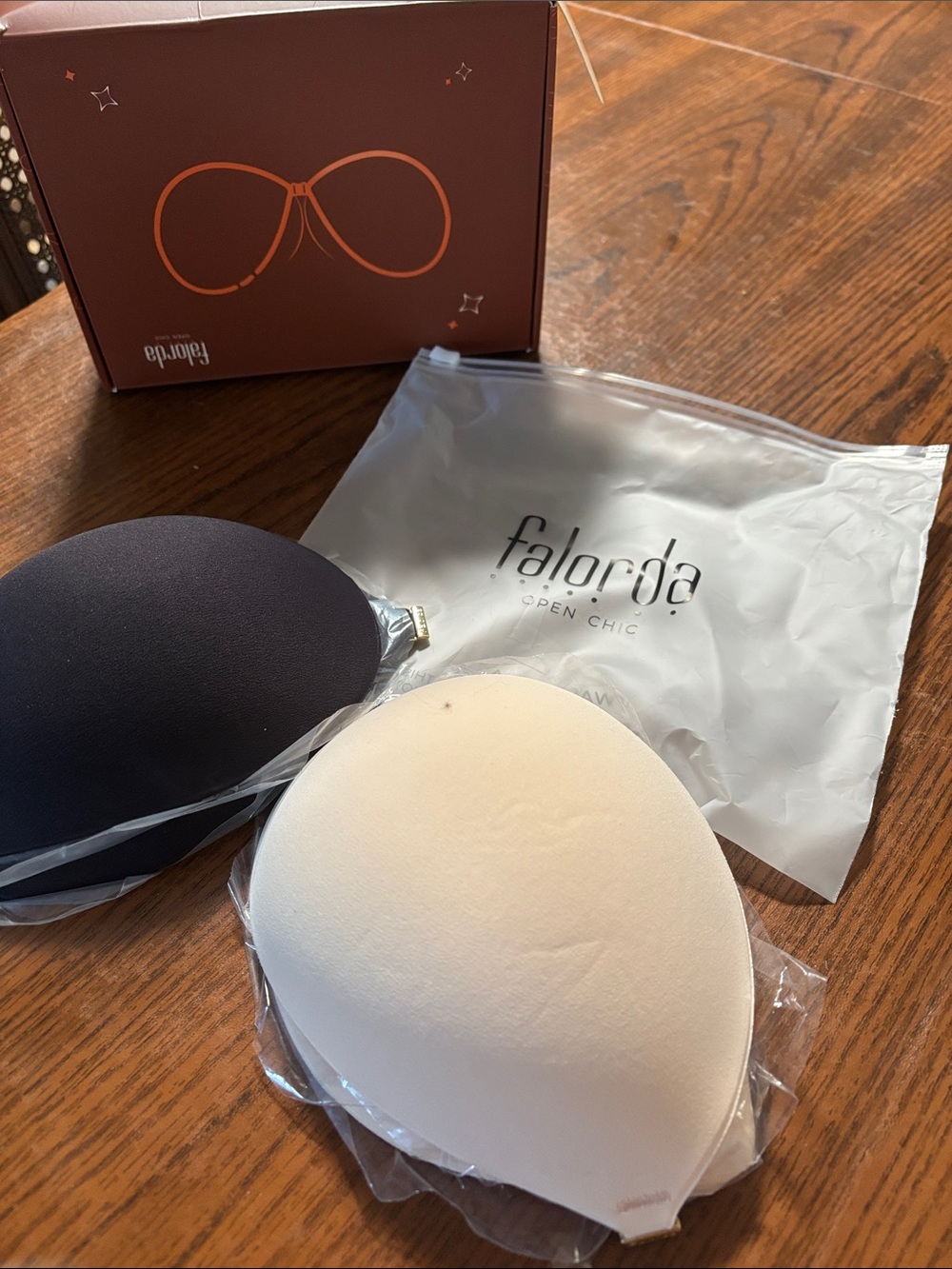 Falorda Women's Adhesive Bra Cups - Black & Nude